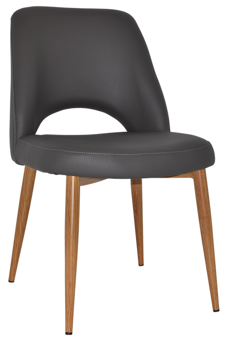 EZ Albury Oak Stained Metal Leg Upholstered Hospitality Dining Chair
