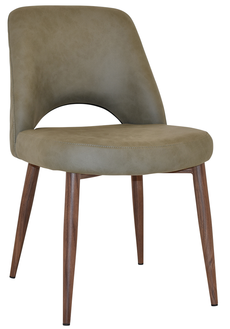 EZ Albury Walnut Colour Metal Leg Upholstered Hospitality Dining Chair