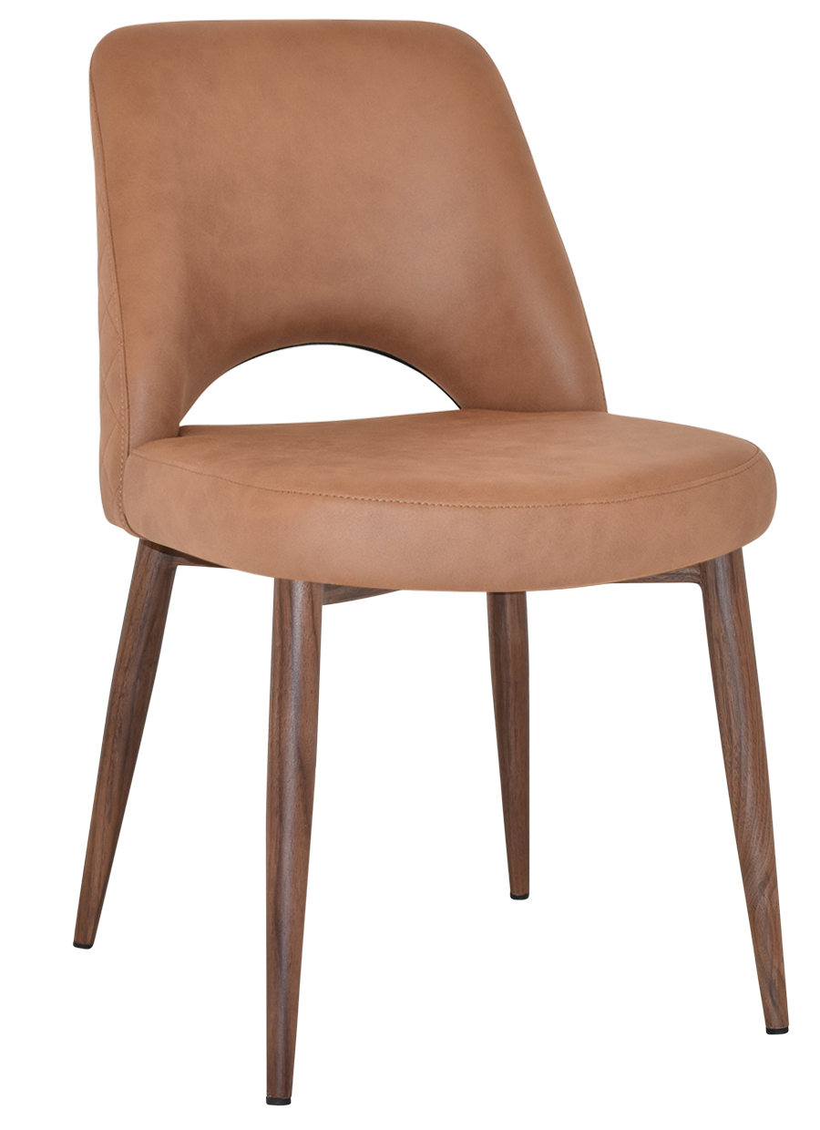 EZ Albury Walnut Colour Metal Leg Upholstered Hospitality Dining Chair