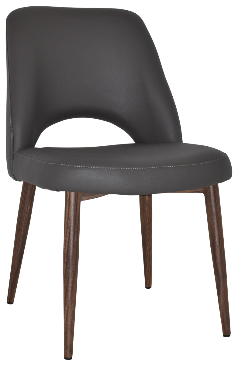 EZ Albury Walnut Colour Metal Leg Upholstered Hospitality Dining Chair