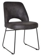 EZ Albury Black Metal Sled Base Upholstered Hospitality Dining Chair