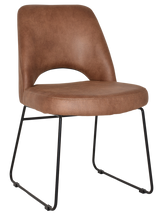EZ Albury Black Metal Sled Base Upholstered Hospitality Dining Chair