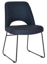 EZ Albury Black Metal Sled Base Upholstered Hospitality Dining Chair