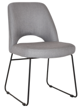 EZ Albury Black Metal Sled Base Upholstered Hospitality Dining Chair