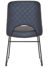 EZ Albury Black Metal Sled Base Upholstered Hospitality Dining Chair
