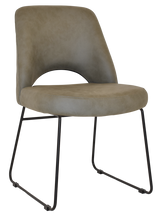 EZ Albury Black Metal Sled Base Upholstered Hospitality Dining Chair