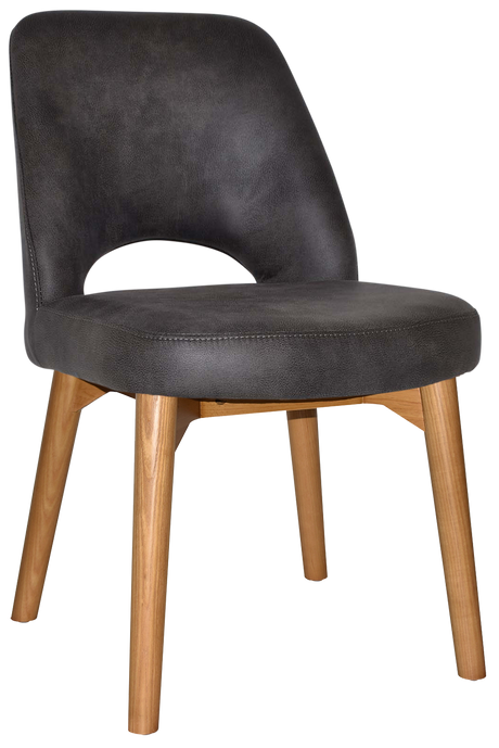 EZ Albury Solid Ash Timber Oak Leg Upholstered Hospitality Dining Chair
