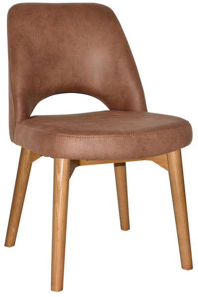 EZ Albury Solid Ash Timber Oak Leg Upholstered Hospitality Dining Chair