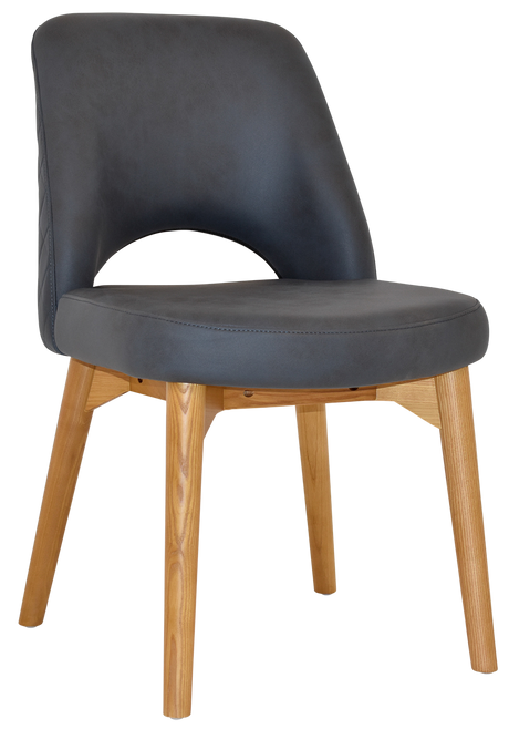 EZ Albury Solid Ash Timber Oak Leg Upholstered Hospitality Dining Chair