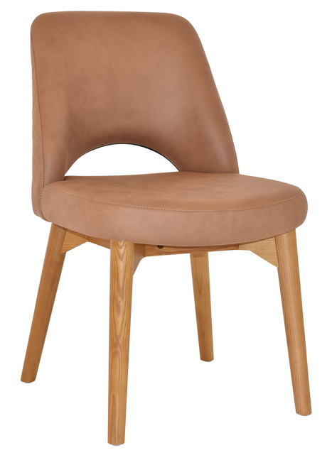 EZ Albury Solid Ash Timber Oak Leg Upholstered Hospitality Dining Chair