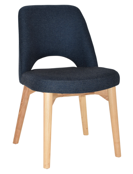 EZ Albury Solid Ash Timber Natural Stained Upholstered Hospitality Dining Chair