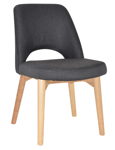 EZ Albury Solid Ash Timber Natural Stained Upholstered Hospitality Dining Chair
