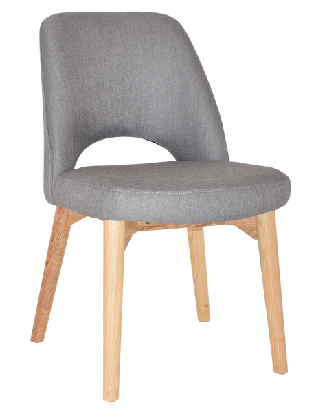 EZ Albury Solid Ash Timber Natural Stained Upholstered Hospitality Dining Chair