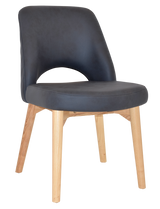 EZ Albury Solid Ash Timber Natural Stained Upholstered Hospitality Dining Chair