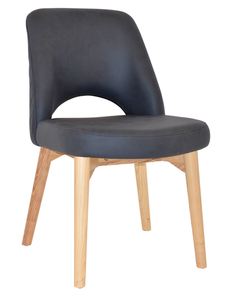 EZ Albury Solid Ash Timber Natural Stained Upholstered Hospitality Dining Chair