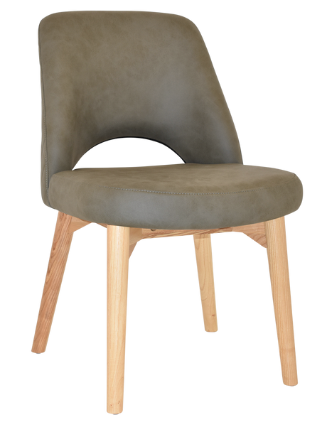 EZ Albury Solid Ash Timber Natural Stained Upholstered Hospitality Dining Chair