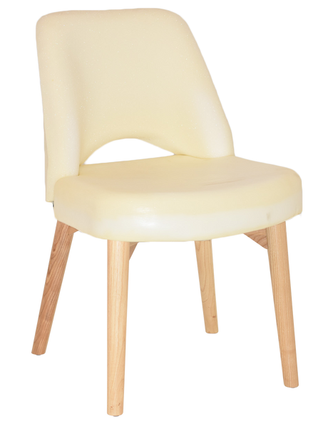 EZ Albury Solid Ash Timber Natural Stained Upholstered Hospitality Dining Chair