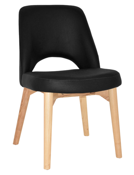 EZ Albury Solid Ash Timber Natural Stained Upholstered Hospitality Dining Chair