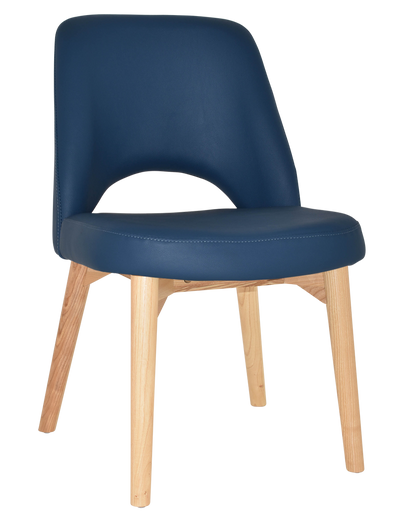 EZ Albury Solid Ash Timber Natural Stained Upholstered Hospitality Dining Chair