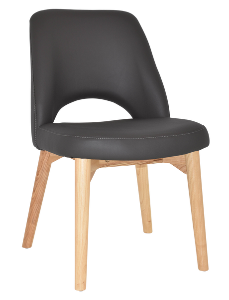 EZ Albury Solid Ash Timber Natural Stained Upholstered Hospitality Dining Chair