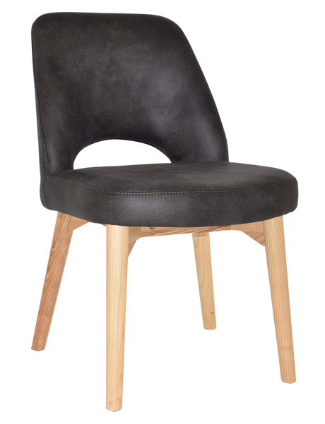EZ Albury Solid Ash Timber Natural Stained Upholstered Hospitality Dining Chair