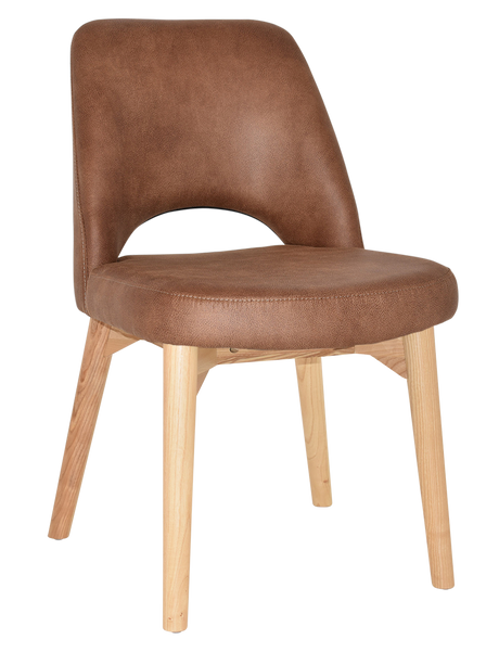 EZ Albury Solid Ash Timber Natural Stained Upholstered Hospitality Dining Chair
