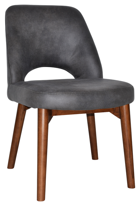 EZ Albury Solid Timber Walnut Colour Stained Upholstered Hospitality Dining Chair