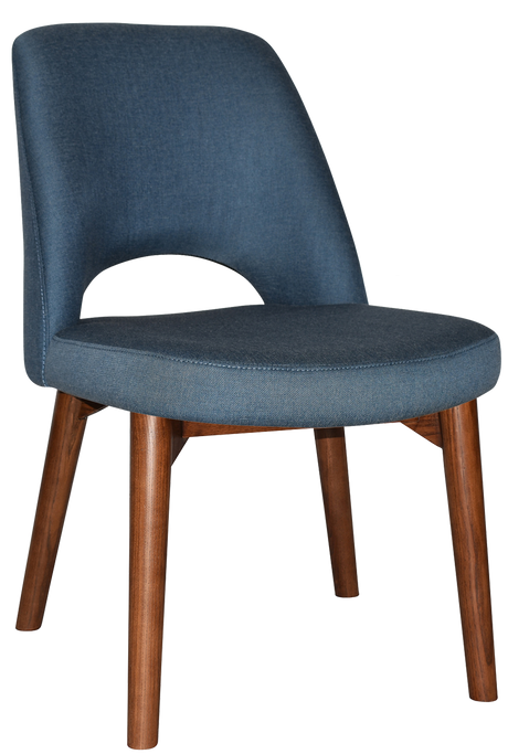 EZ Albury Solid Timber Walnut Colour Stained Upholstered Hospitality Dining Chair