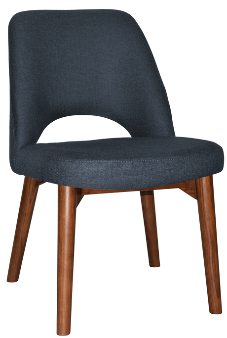 EZ Albury Solid Timber Walnut Colour Stained Upholstered Hospitality Dining Chair