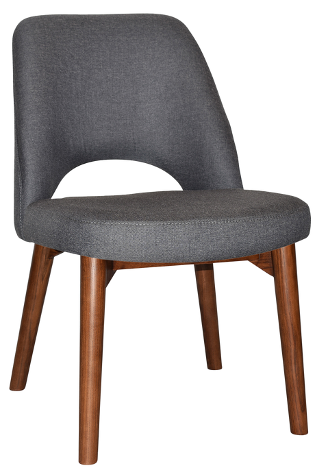 EZ Albury Solid Timber Walnut Colour Stained Upholstered Hospitality Dining Chair