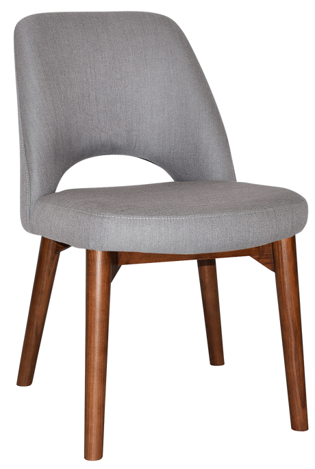 EZ Albury Solid Timber Walnut Colour Stained Upholstered Hospitality Dining Chair