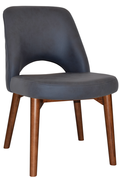 EZ Albury Solid Timber Walnut Colour Stained Upholstered Hospitality Dining Chair