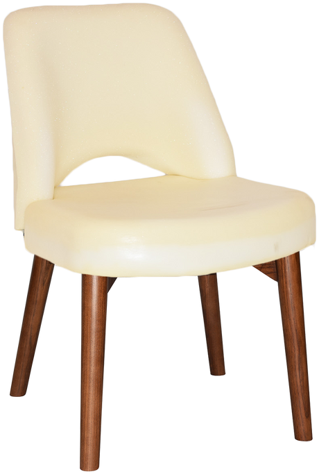 EZ Albury Solid Timber Walnut Colour Stained Upholstered Hospitality Dining Chair