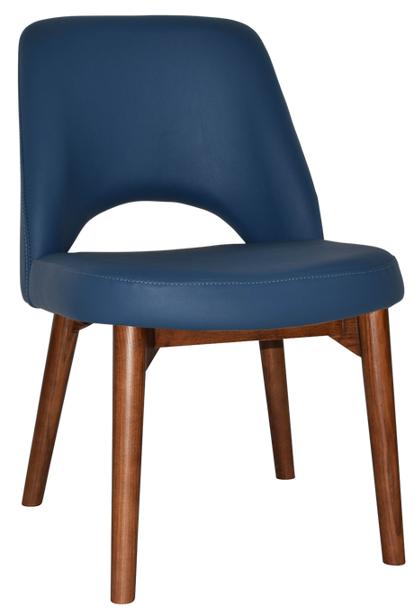 EZ Albury Solid Timber Walnut Colour Stained Upholstered Hospitality Dining Chair