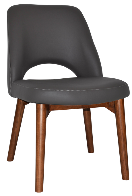 EZ Albury Solid Timber Walnut Colour Stained Upholstered Hospitality Dining Chair
