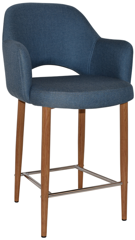 EZ Albury Upholstered Barstool with Light Oak Legs