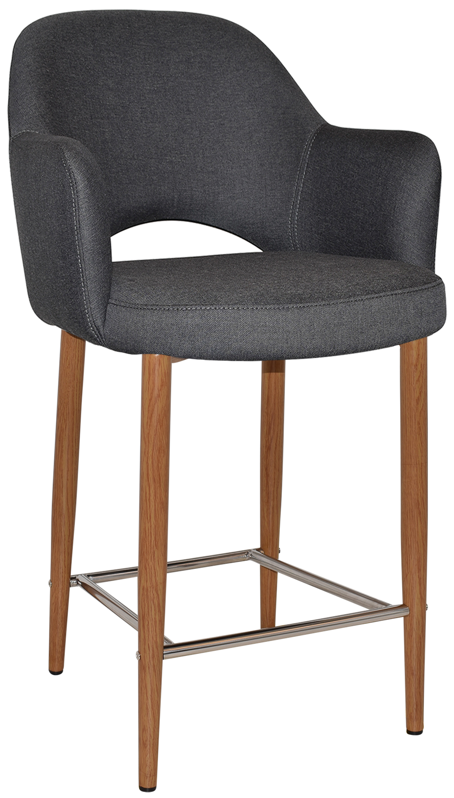 EZ STOOL ALBURY ARM 650 METAL LIGHT OAK