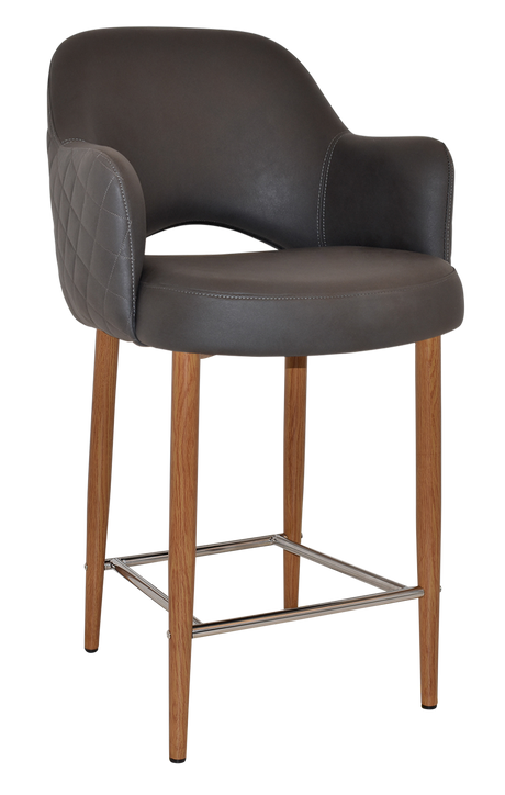 EZ Albury Upholstered Barstool with Light Oak Legs
