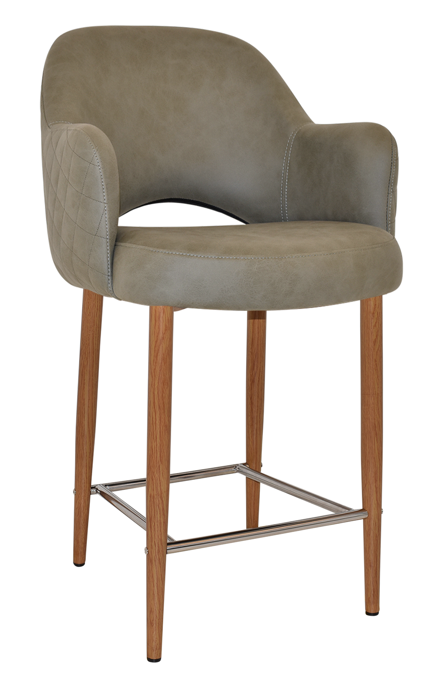 EZ STOOL ALBURY ARM 650 METAL LIGHT OAK