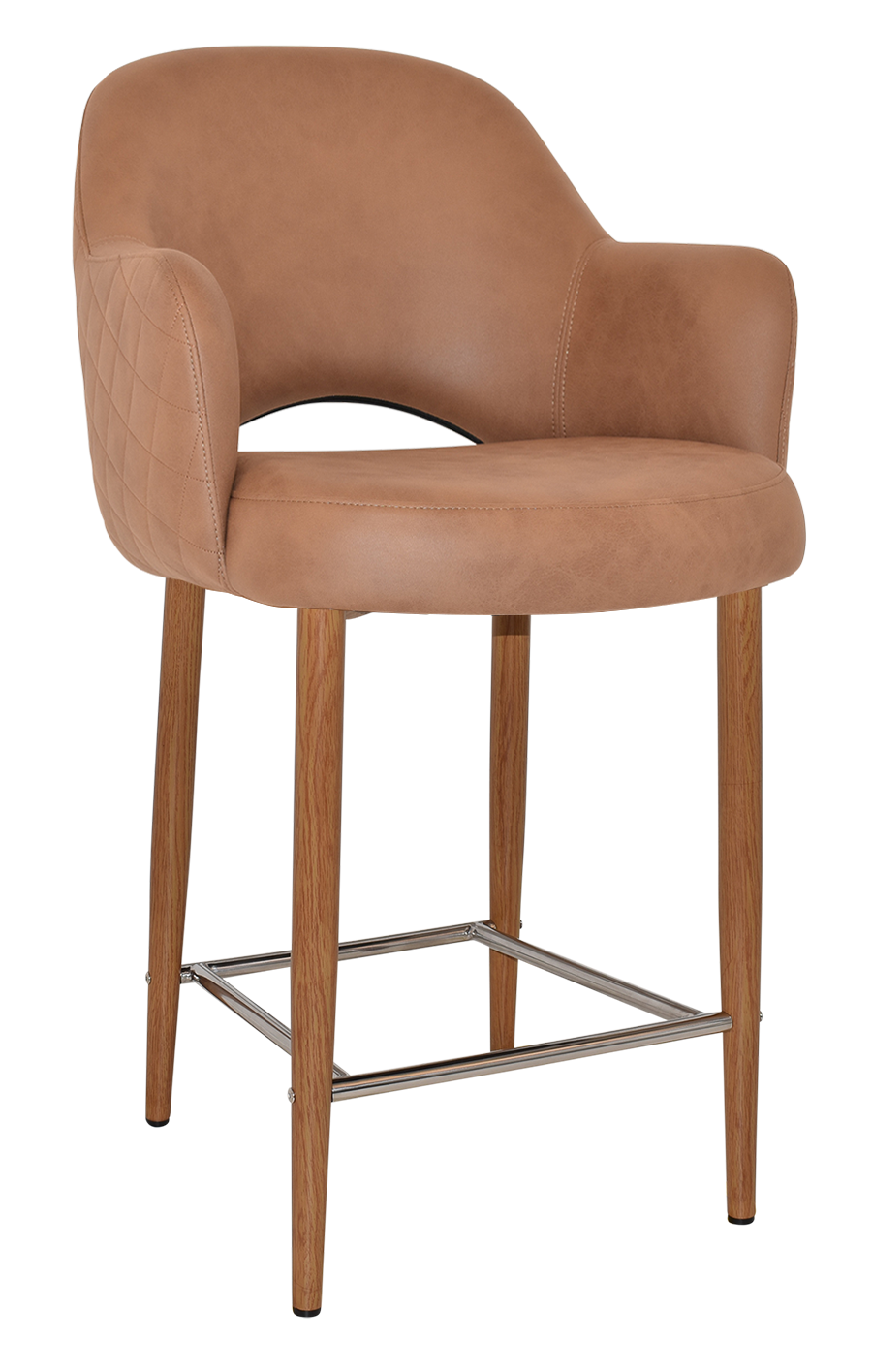 EZ STOOL ALBURY ARM 650 METAL LIGHT OAK