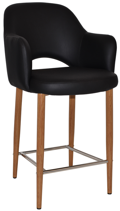 EZ Albury Upholstered Barstool with Light Oak Legs
