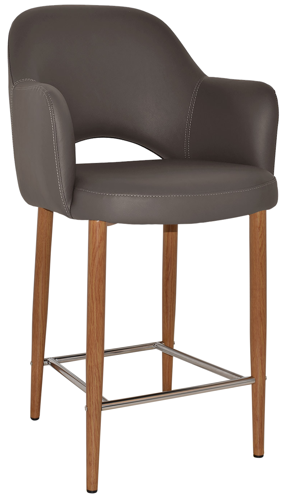 EZ STOOL ALBURY ARM 650 METAL LIGHT OAK