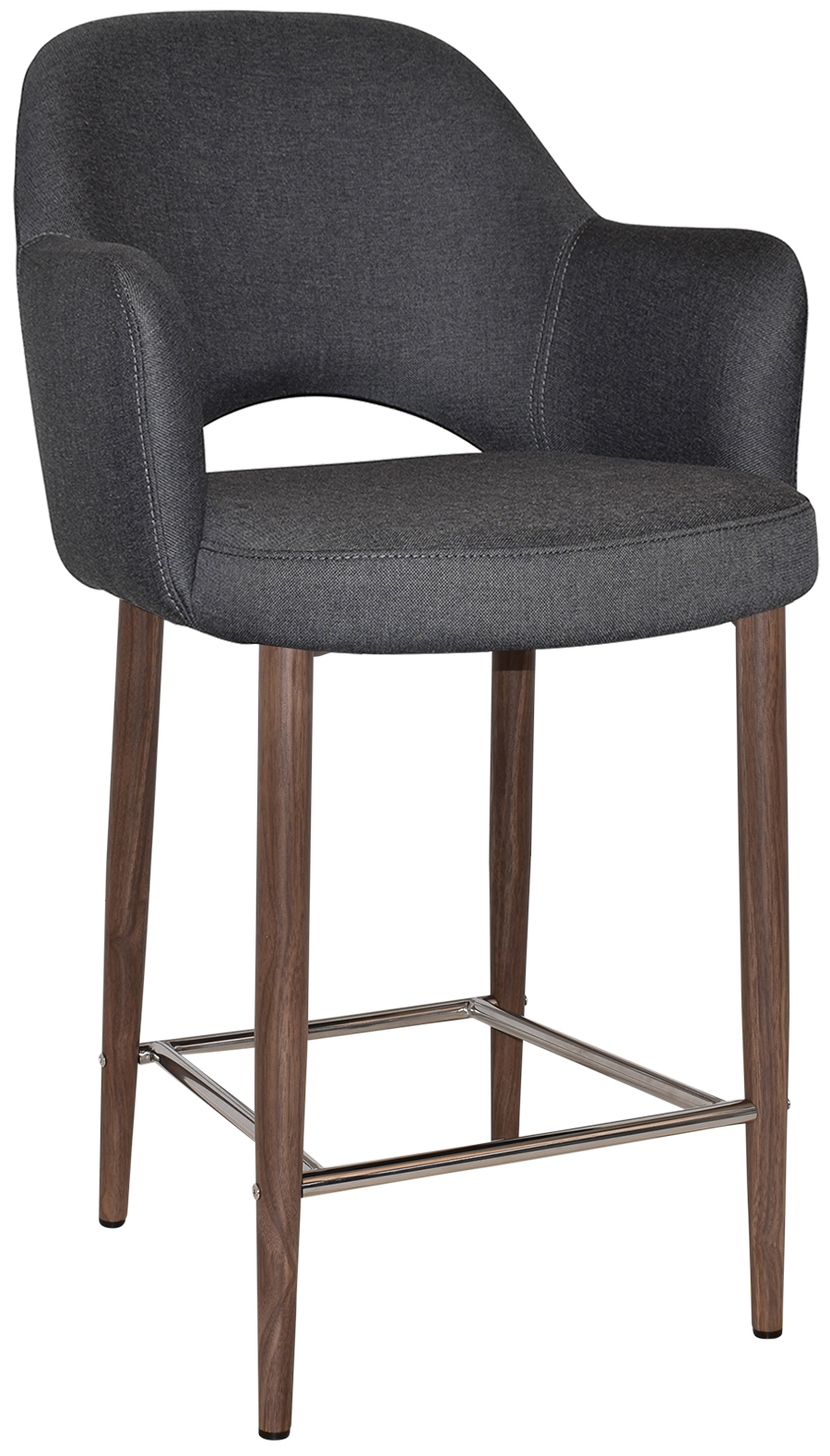 EZ STOOL ALBURY ARM 650 METAL LIGHT WALNUT
