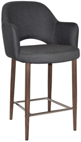 EZ STOOL ALBURY ARM 650 METAL LIGHT WALNUT