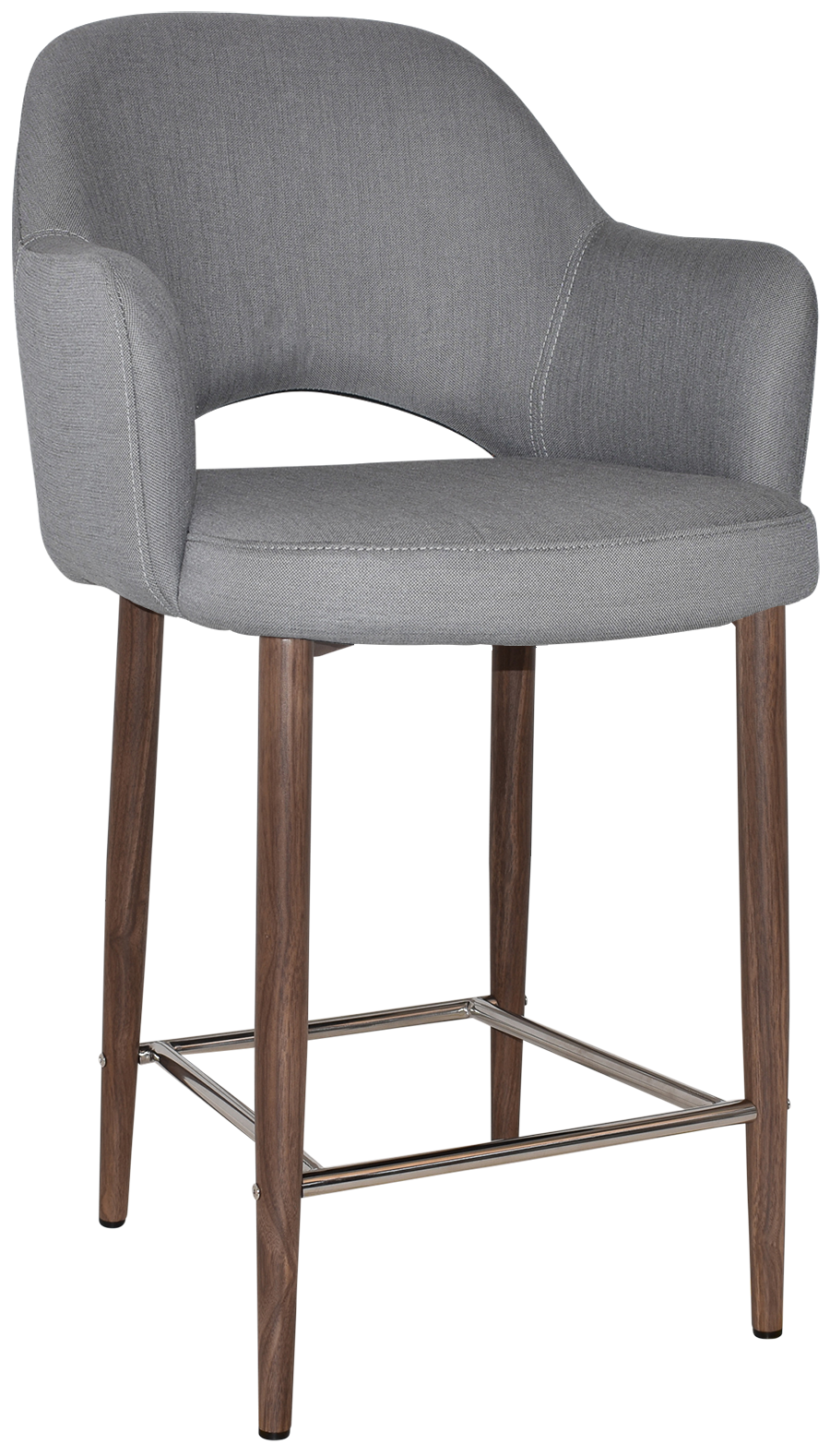 EZ STOOL ALBURY ARM 650 METAL LIGHT WALNUT