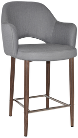EZ STOOL ALBURY ARM 650 METAL LIGHT WALNUT