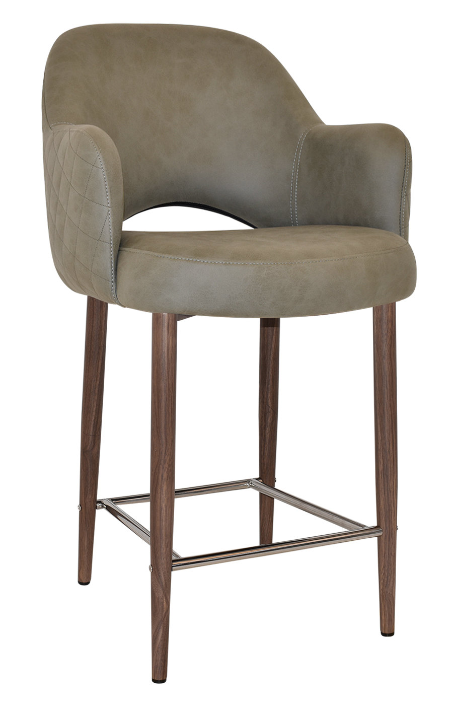 EZ STOOL ALBURY ARM 650 METAL LIGHT WALNUT