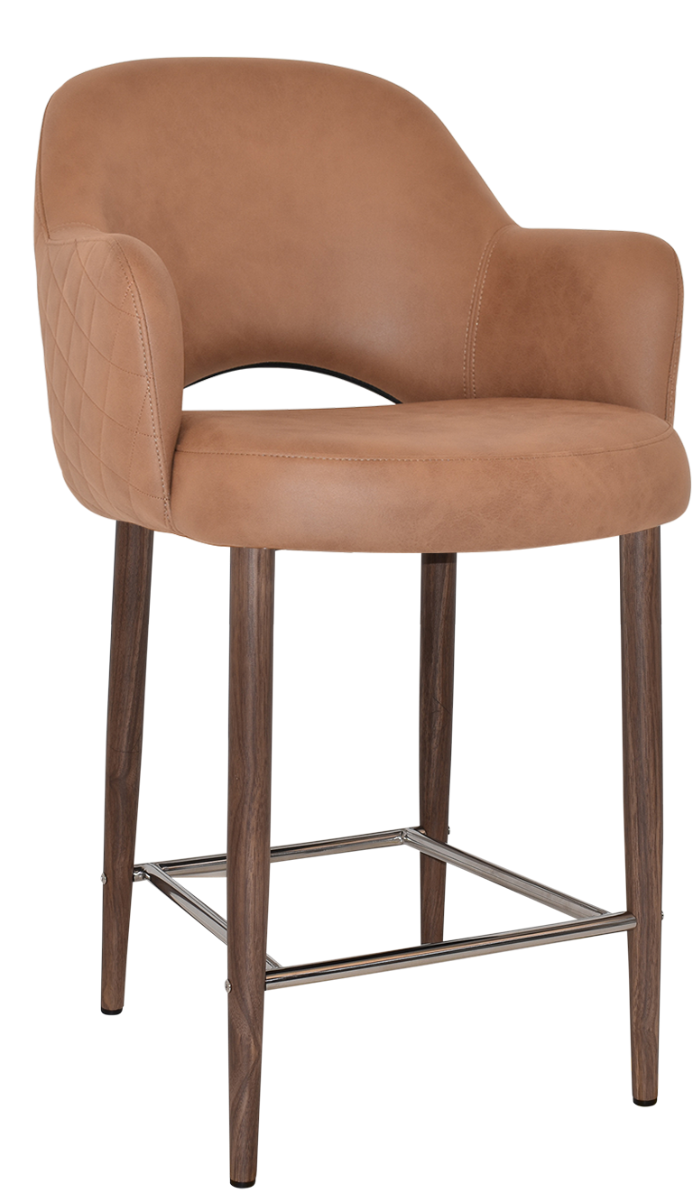 EZ STOOL ALBURY ARM 650 METAL LIGHT WALNUT