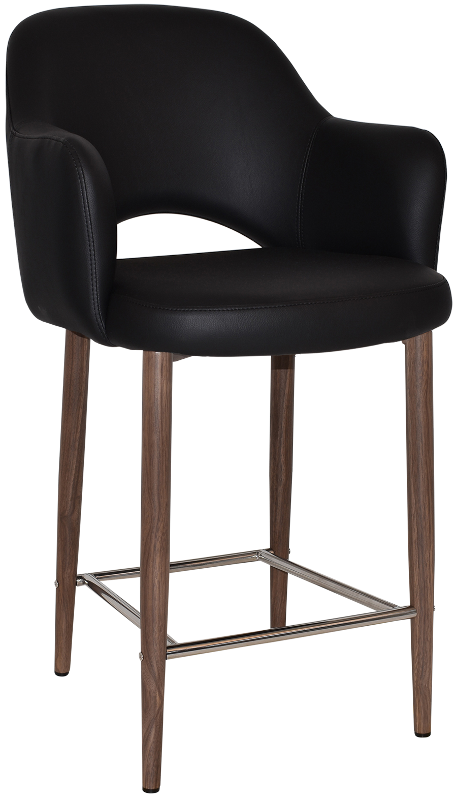 EZ STOOL ALBURY ARM 650 METAL LIGHT WALNUT