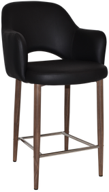 EZ STOOL ALBURY ARM 650 METAL LIGHT WALNUT